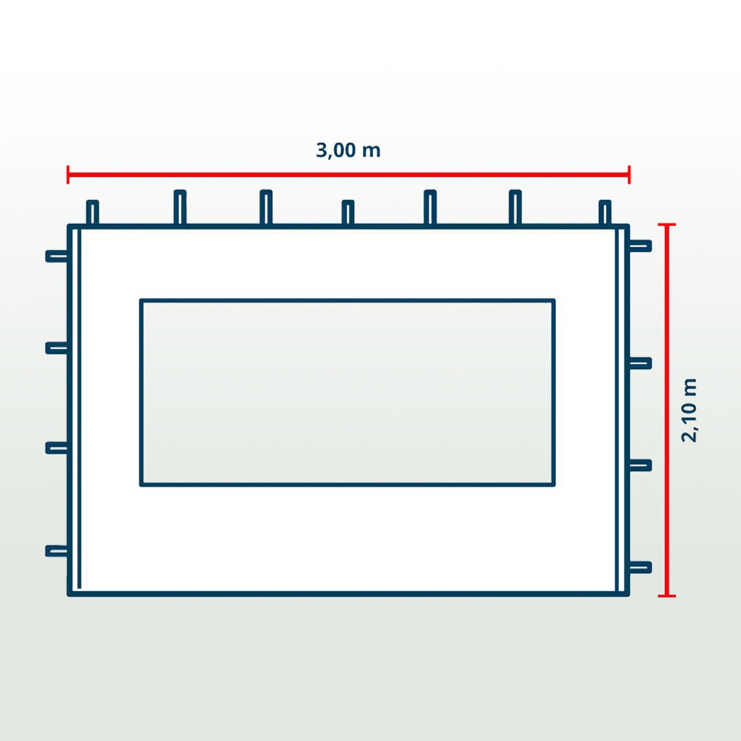 Seitenwand Blanko mit Panoramafenster für Pavillon Budget 3x3m