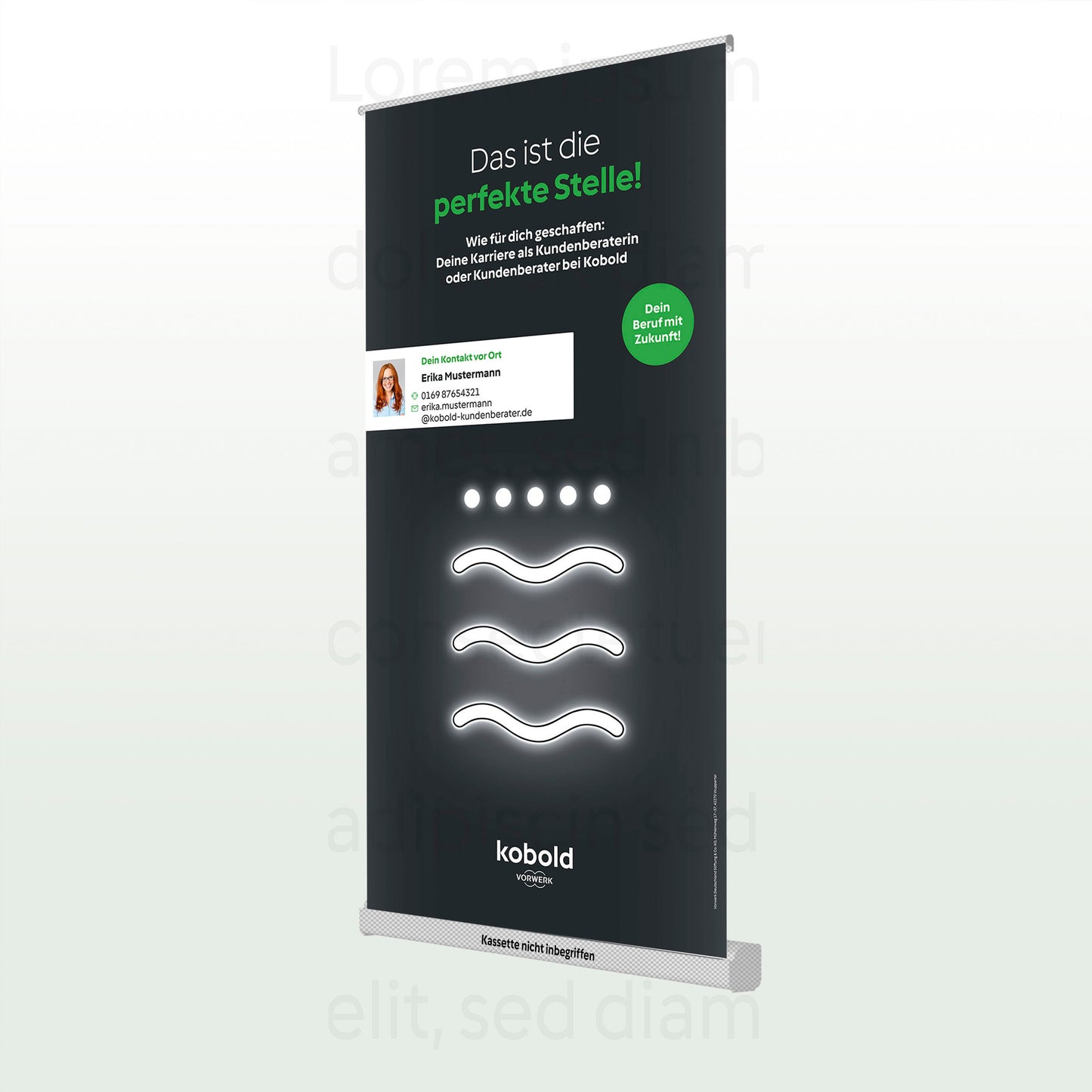 Austauschdruck RollUp Rekrutierung