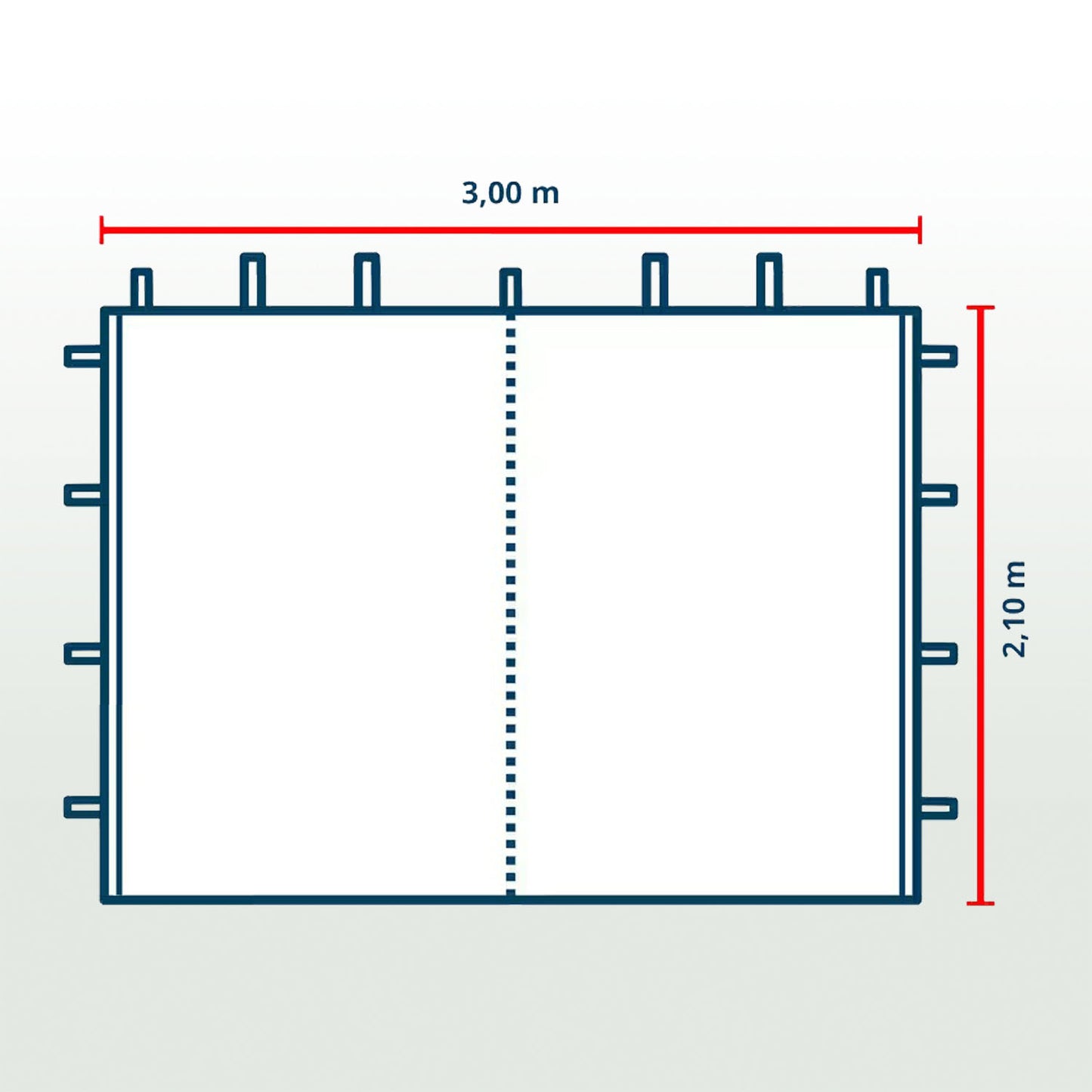 Seitenwand Blanco mit Tür für Pavillon Budget 3x3m