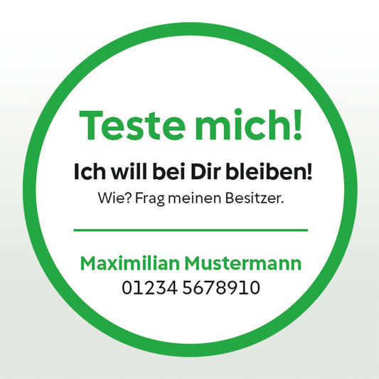 Aufkleber - Teste mich